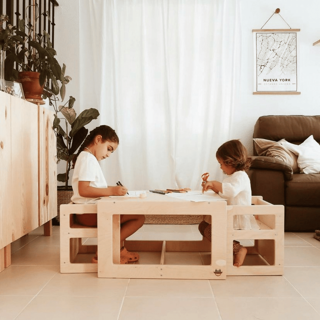 2-4 anni tavolo e sedia Montessori Set tavolo da studio in legno